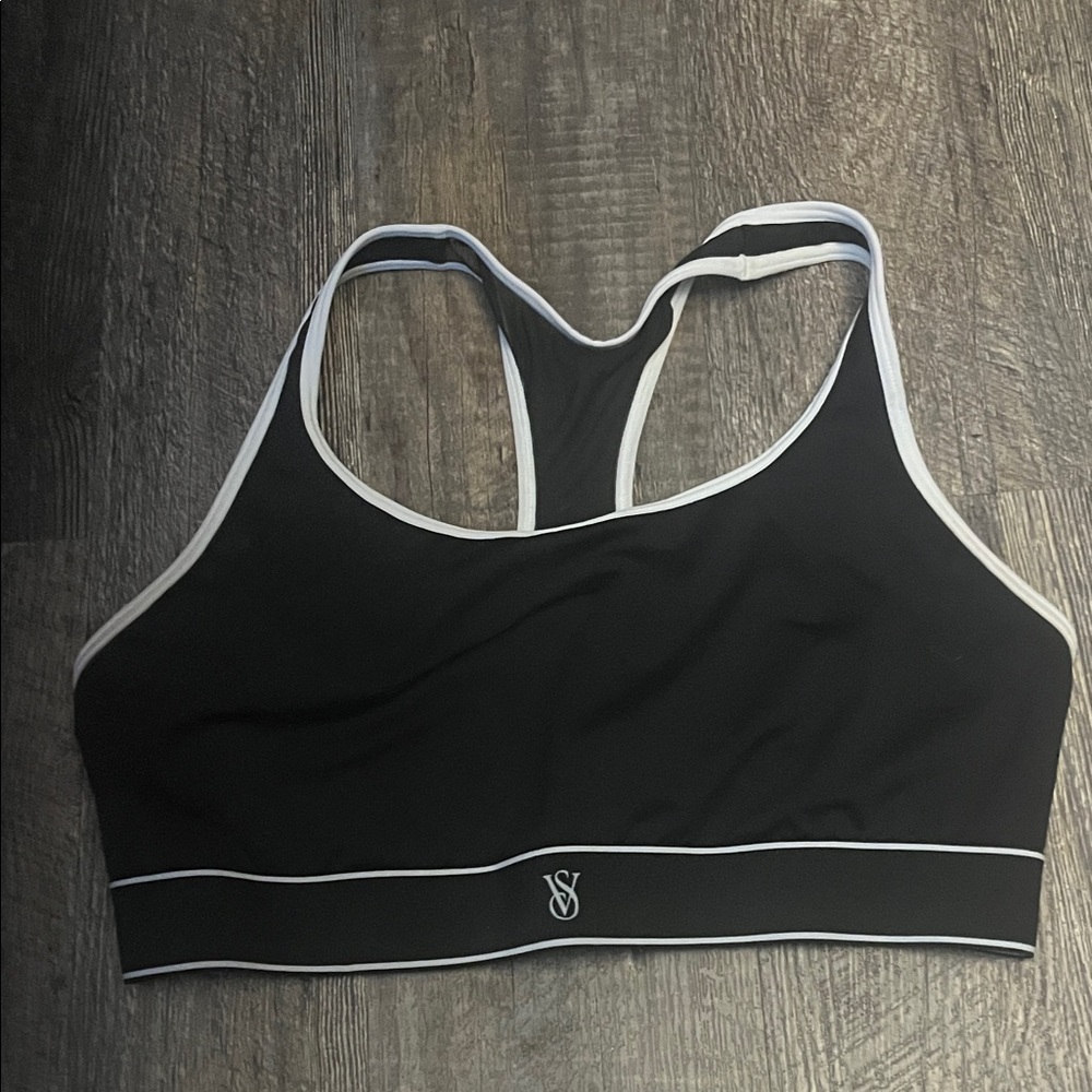 Victoria's Secret Black Sports Bra with White Accents